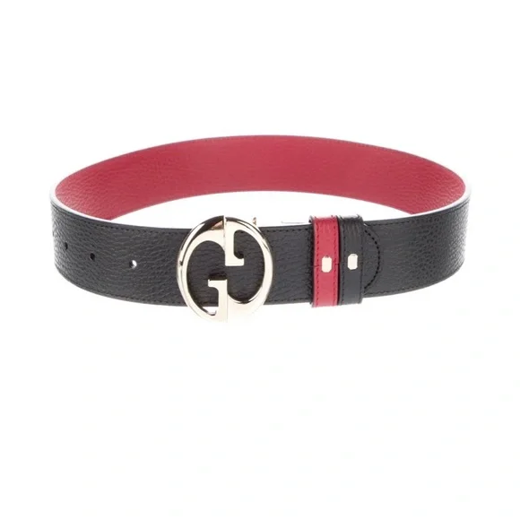 Authentic Gucci 1973 reversible belt Authentic Gucci Black/Red Pebbled Calfskin 1973 Reversible  main image 4